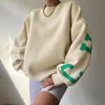 Y2k Letter Screen Print Custom Hoodies Sweatshirt Sustainable Crop Top for Women