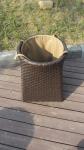 Resin Wicker Storage Box , Grey Synthetic Rattan Storage Case