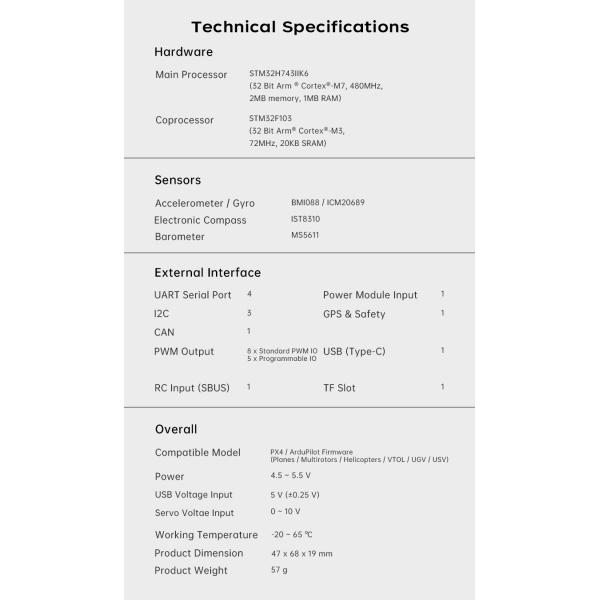 SIYI N7 Autopilot Flight Controller Compatible With Ardupilot And PX4 Ecosystem M9N GPS And 2 To 14S Power Module For Drone UAV