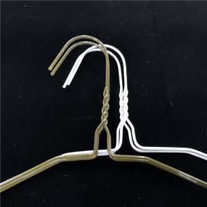 China White 2.1mm Dress Drying Hanger , Notched Painting Personalized Wire Hangers wholesale