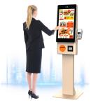 Fast Food & Restaurant Self Ordering Kiosk 23.8 Inch Touch Display 80mm Thermal