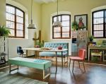 Modern Dining Room Restaurant Booth Seating Sofa Furniture Blue Color