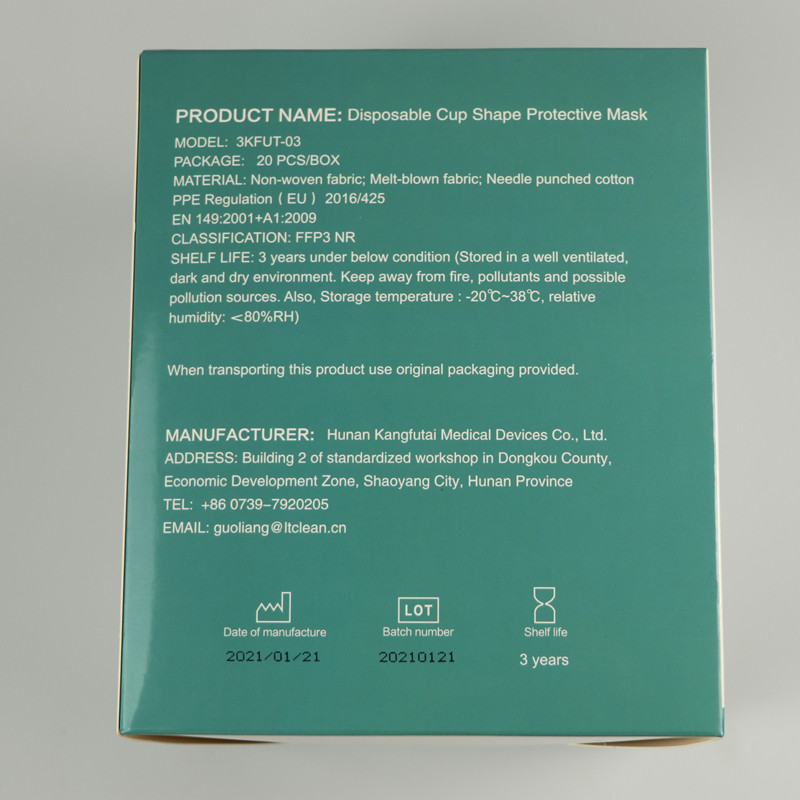 3D Prevent Flu White Civil Disposable Mask Face 4 Layers