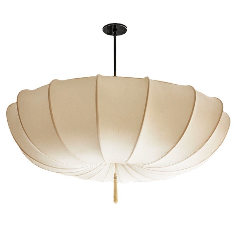 French Cream Bedroom Chandelier Japanese Style Living Room Dining Room Fabric Villa Wabi Sabi lamp(WH-AP-593)