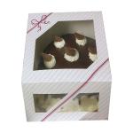 chocolate birthday cake cardboard color paper box with clear window