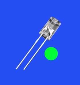 China 5mm 1.0Hz 1/2 Duty Cycle Green Color 520nm 5000mcd 90deg Capacitor Zener Integrated Flangeless Concave LED wholesale