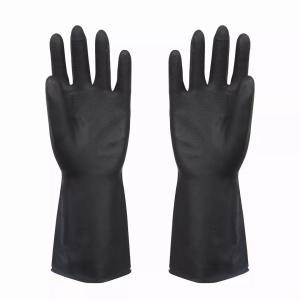 China High quality long black latex gloves wholesale