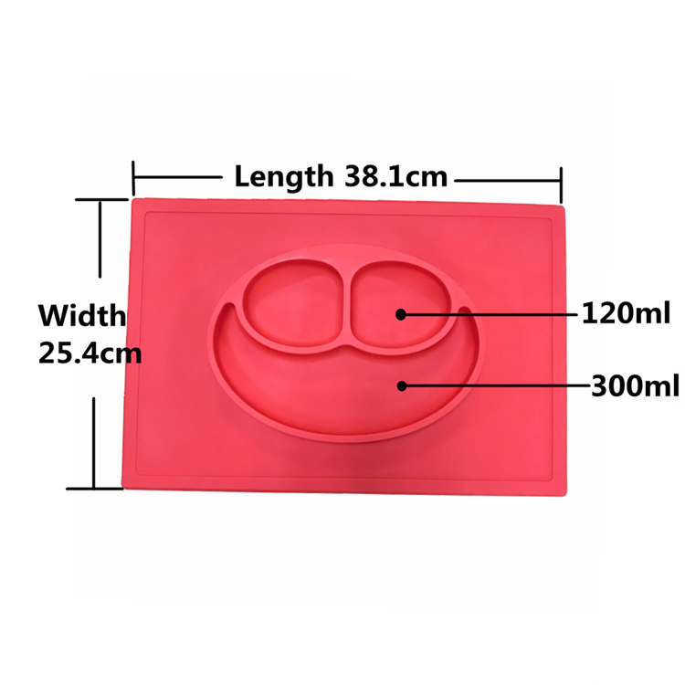 high quality EXW price custom logo design durable placemat kitchen silicone suction plate for baby