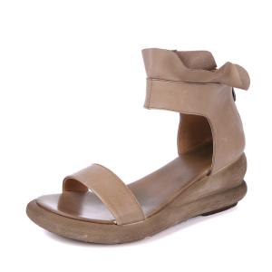 China S498 New Roman Shoes Original Handmade Retro Summer Sandals Pastoral Forest Horseshoe Heel Shoes wholesale