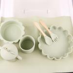 1Set 8 Pcs Silicone Baby Feeding Set Sustainable Pantone Color