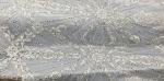 Beautiful Silver Embroidered Heavy Beaded Lace Fabric , Beaded Net Fabric 130cm