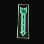10*30 Mm Photoluminescent Plastic Safety Extinguisher Sign Glow In The Dark