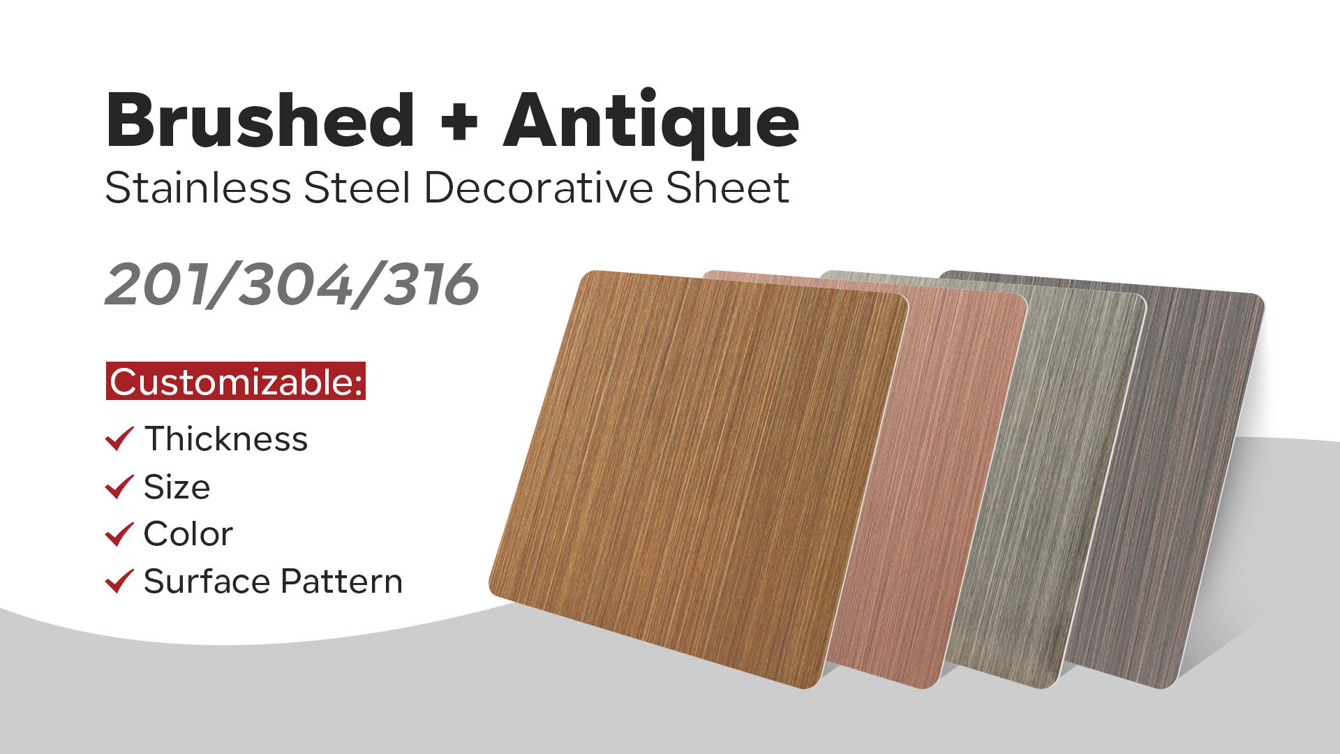 304 316 316L PVD Color Hairline Stainless Steel Sheet brushed stainless steel finish