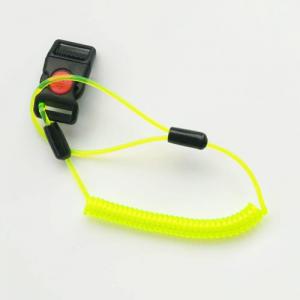 China Green Plastic Spiral Hard Hat 2mm Cord Tether Coil Strap wholesale