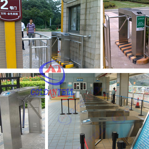 RFID reader access control Tripod Turnstile Gate stainless steel turnstile