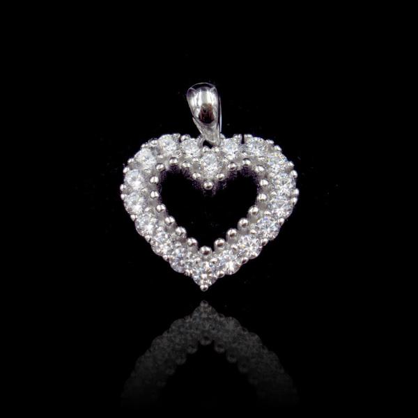 Original Design Silver Cubic Zirconia Pendant / Pure 925 Charm Silver Pendant