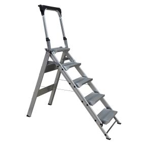 China Domestic Aluminum Step Stool With Handle 5 Step Aluminium Ladder wholesale