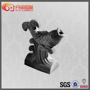 China Buddhist Ornamental Clay Ridge Tiles Unglazed Grey Chinese Curved Roof Tile wholesale
