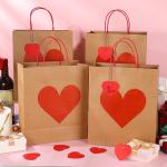 Gravure Printing Personalized Kraft Paper Bag for Valentine's Day Retail Gift