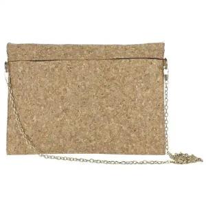 China Cotton Lining Cork Leather Purse With Chain on sale