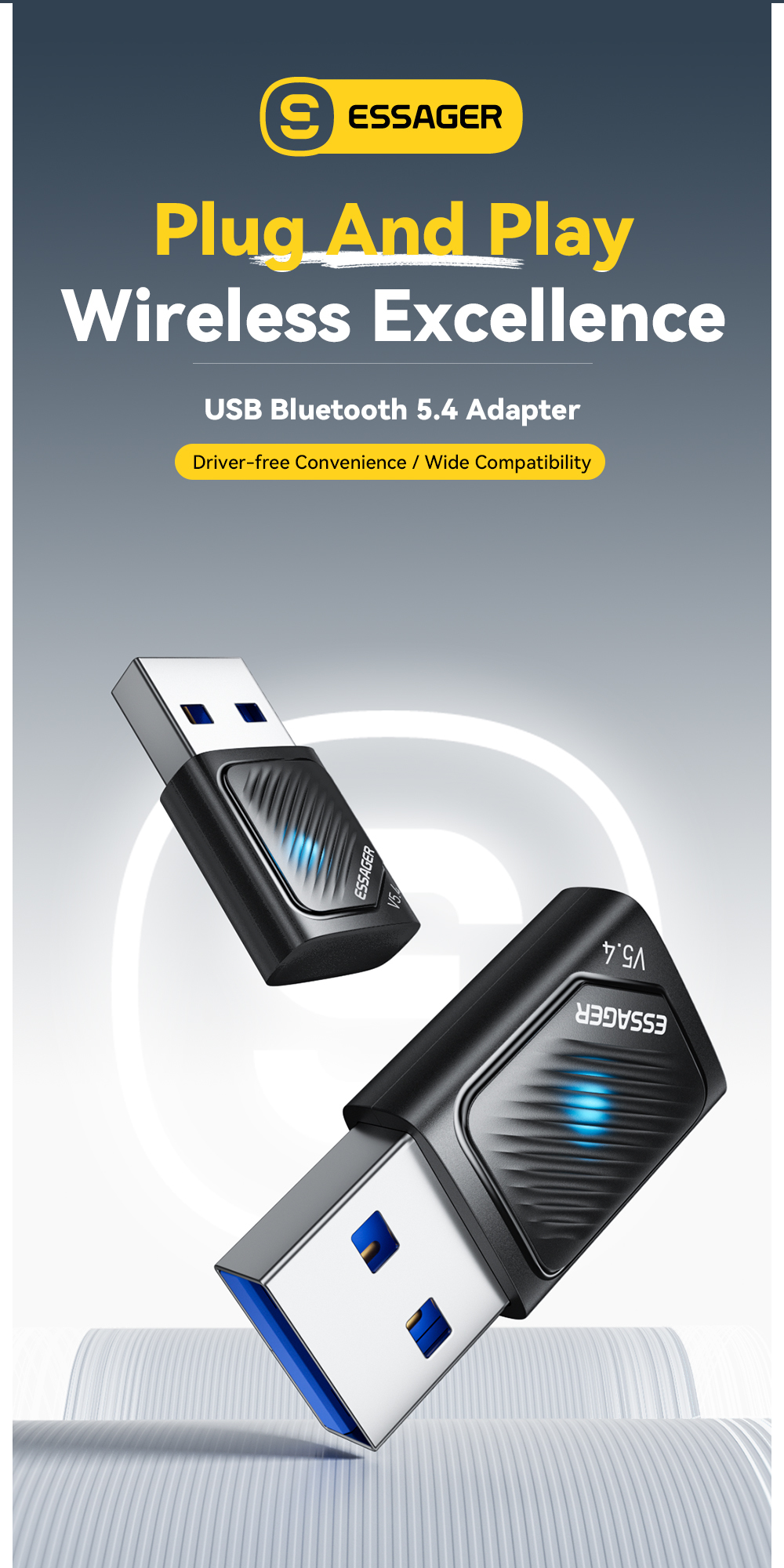 ESSAGER ES-BT16 USB Wireless Bluetooth Adapter For Pc Computer Win 8.1 10 11