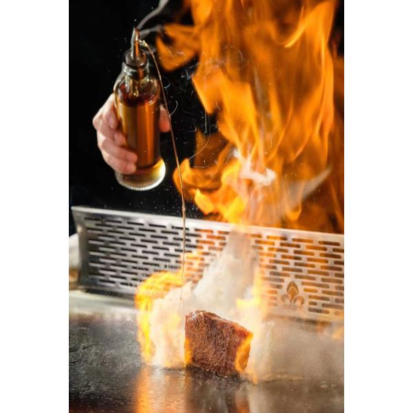 Rectangle Stainless Steel Japanese Teppanyaki Grill Table Built in Griddle