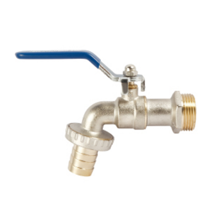 2 Outlet Brass Bibcock Valve Water Tap Deck Mounted Zinc Handle