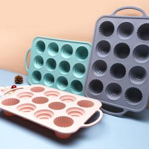 China Easy Release Versatile 12 Cavity Silicone Cake Mould wholesale