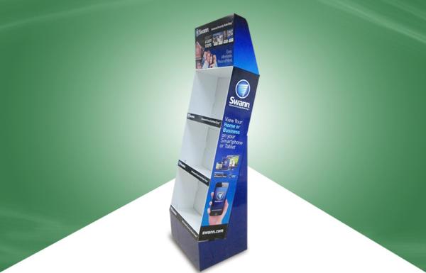 Security Products POP Cardboard Display / Cardboard Floor Display With Three