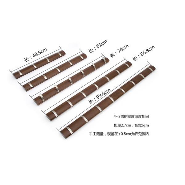 Heavy Duty Coat and Hat Hook Rail Wall Hooks Durable Bamboo Robe Rack