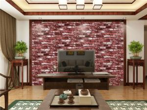 China 3 Dimensional Brick Effect Vinyl Wallpaper Embossing With PVC Materials on sale
