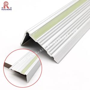 China Luminous 6063 Aluminium Staircase Nosing Anti Slip Ceramic Protector Gold Edging wholesale