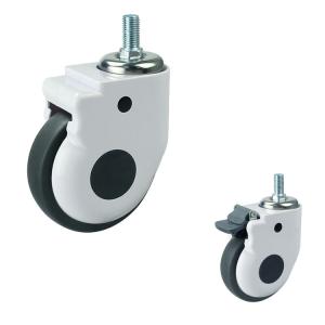 China 5 Inch Medical Wheel Soft TPR Hospital Casters With Threaded Stem wholesale
