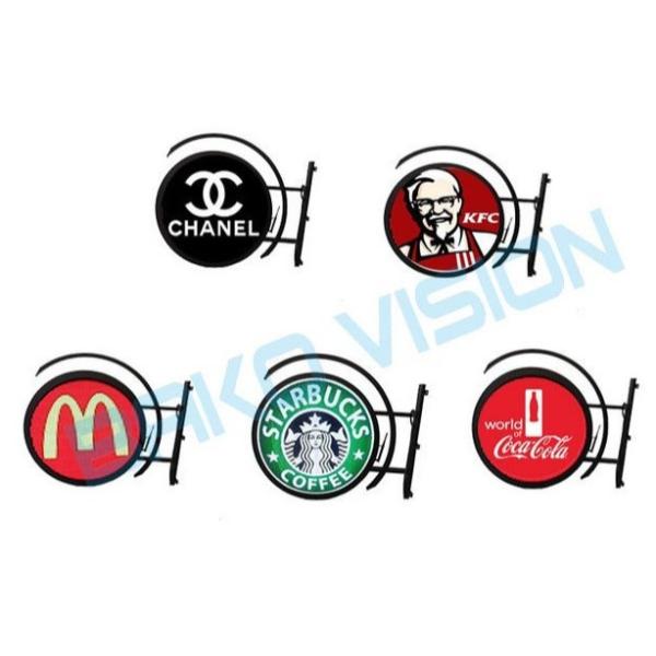 Outdoor Round Sign LED Display Screen Fixed Install Structure Waterproof Advertising Sign for Shop