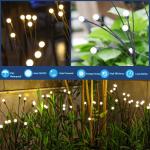 Black Waterproof Solar Outdoor Solar Firefly LED Lights Waterproof for Garden