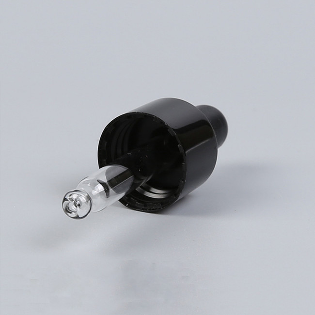 18/410 Shiny Black Aluminium Essential Oil Dropper Cap Oil Pipette Dropper