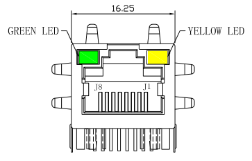 LPJ1035AHNL RJ45 Modular Jack SD-48025-006 Right Angle PCB Connector