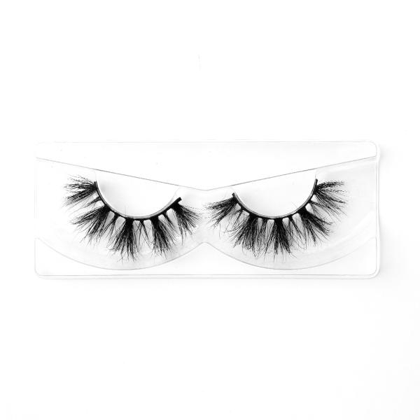 Recyclable Luxury Mink Eyelashes , Handmade 15mm Mink Lashes