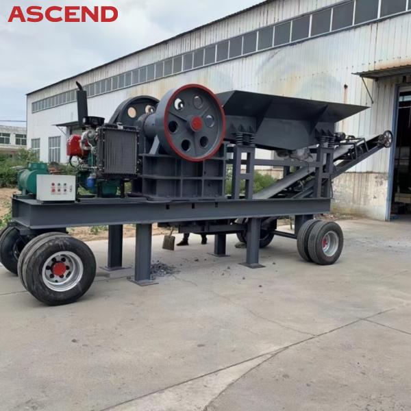 Aggregate Production Plant Portable Mobile Stone Jaw Crusher Gravel Crushing
