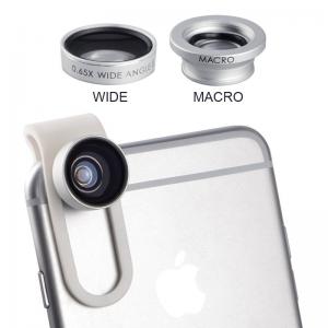 China 0.65X Wide Angle lens + Macro lens Clip-on Universal Mobile Phone Camera Lenses For iPhone iPad Samsung Sony LG Xiaomi wholesale