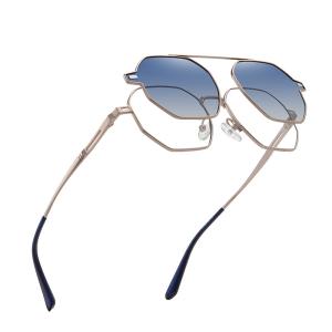 China Polygon Magnetic Clip On Optical Glasses Metal Frame Sunglasses wholesale
