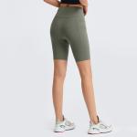 Sealed High Waist Gym 220gsm Active Yoga Shorts With Drop In Side Phone Pockets