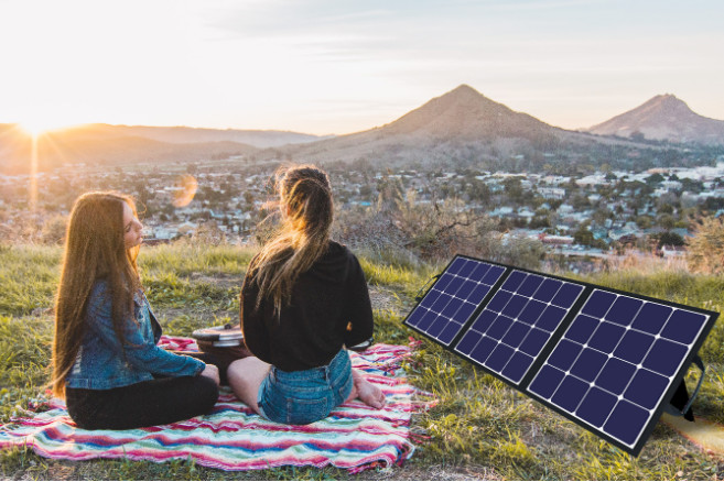 Mono Crystalline Foldable Solar Panel 150W High Efficiency For Camper Blackout