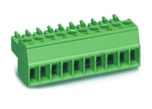 China Female Pluggable Terminal Block 3.5mm Pitch 300V 8A 2-22 Poles PA66 M2 Screw Green wholesale
