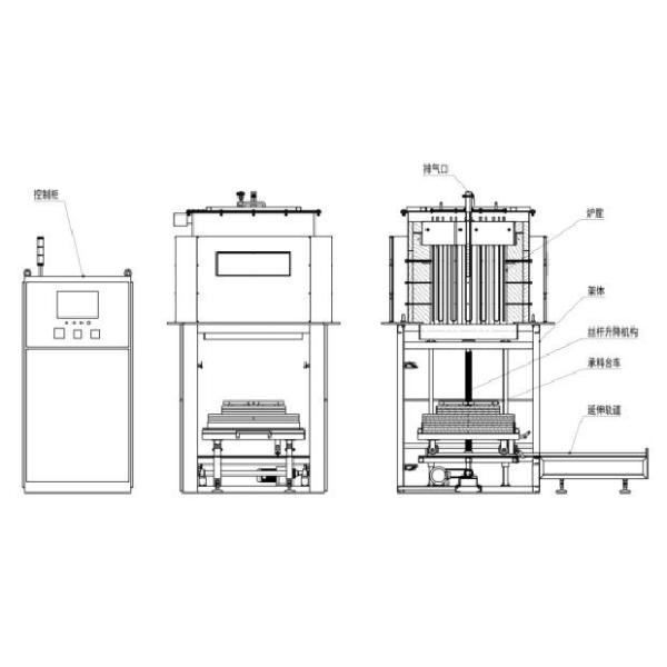 1 Heating Zone Vertical Elevator Furnace For Magnetic Materials