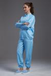 Lapel Collar Unisex Clean Room Uniforms Blue Esd Suit For Printing Industry