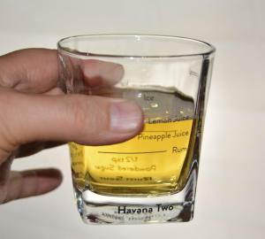 China Set Of Four Square 240ml Fancy Whiskey Glass With Decal wholesale