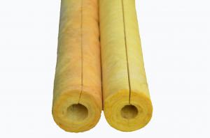 China Yellow Fiber Glass Wool Pipe Insulation Material For Hot / Cold Pipe wholesale