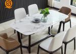 Non Porous Modern Restaurant Table Artificial Marble Top Dining Table