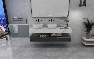 China ISO13006 Cermic Rustic Tile Interior Matt Glazed Indoor Floor Gray Wall Tile Waterproof on sale